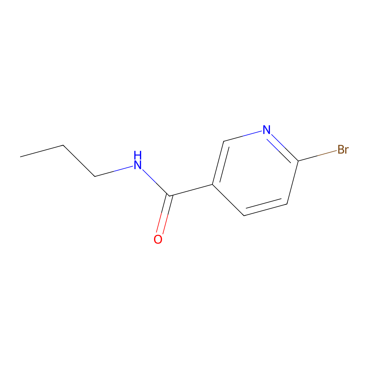 6-bromo-N-propylpyridine-3-carboxamide molecular structure, CAS 1515673-74-1