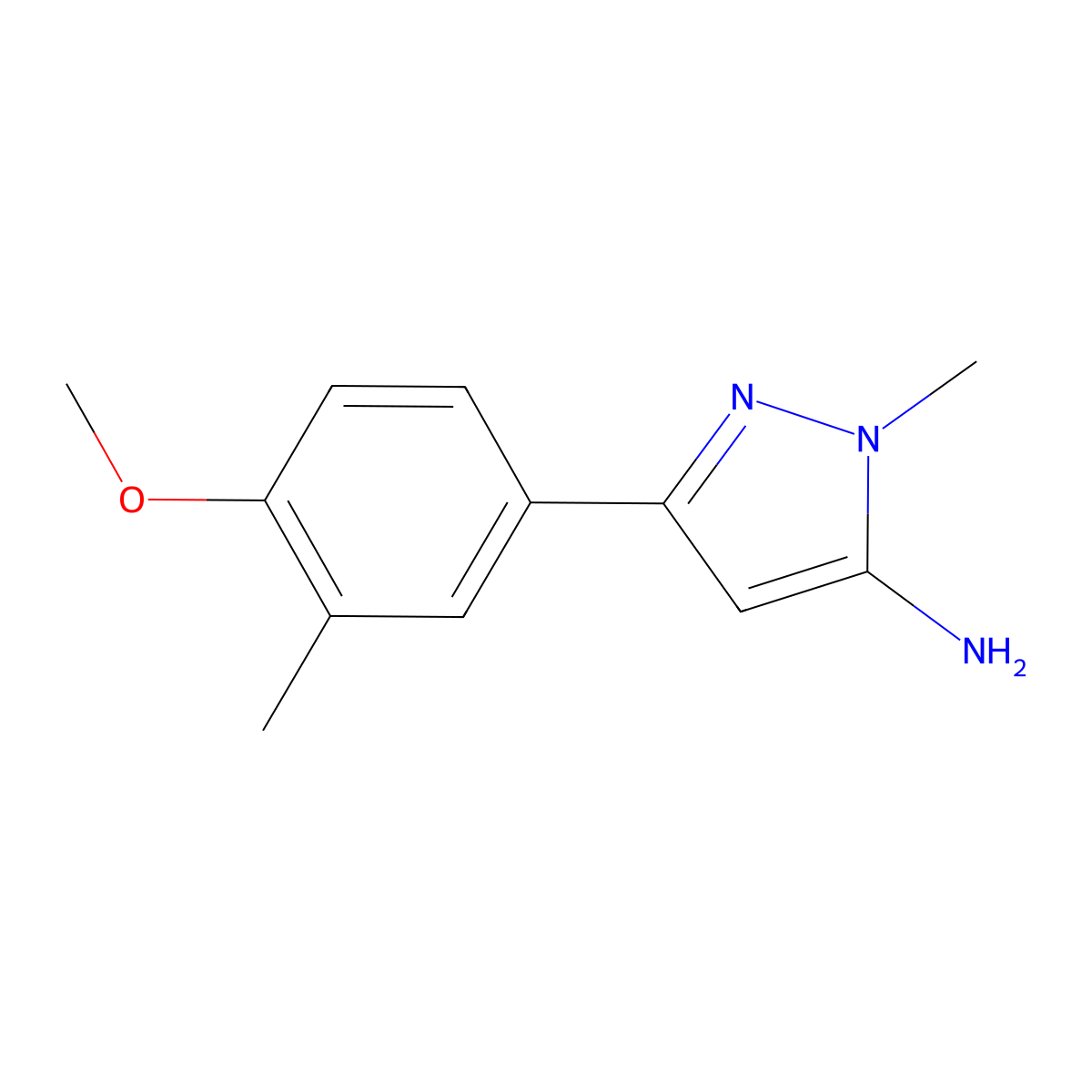 3-(4-Methoxy-3-methylphenyl)-1-methyl-1h-pyrazol-5-amine molecular structure, CAS 1515674-18-6