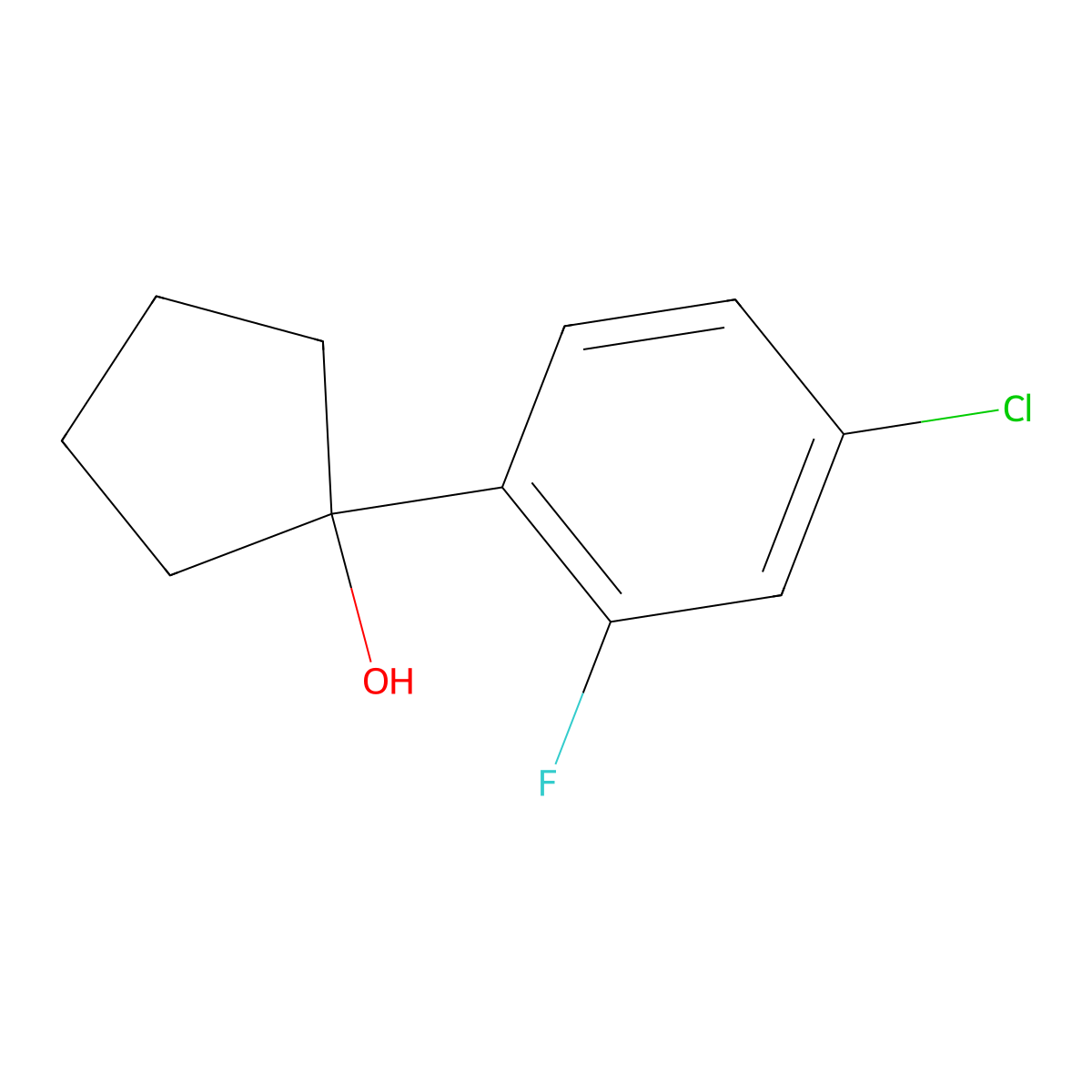 1-(4-Chloro-2-fluorophenyl)cyclopentanol molecular structure, CAS 1515674-49-3