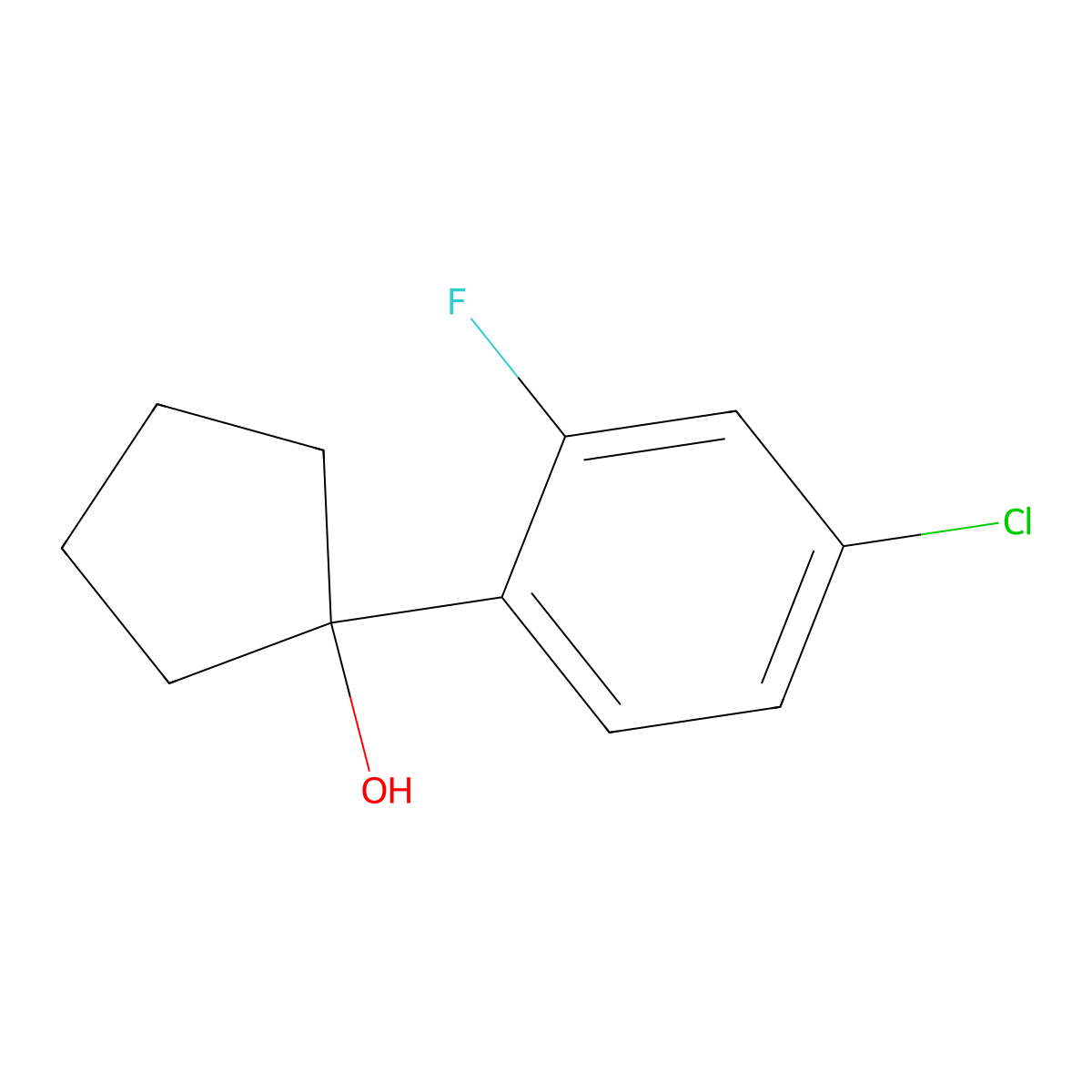 1-(4-Chloro-2-fluorophenyl)cyclopentanol molecular structure, CAS 1515674-49-3