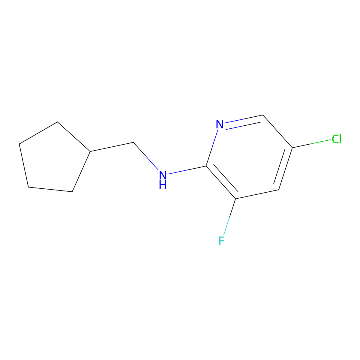 5-Chloro-N-(cyclopentylmethyl)-3-fluoro-2-pyridinamine molecular structure, CAS 1515691-18-5