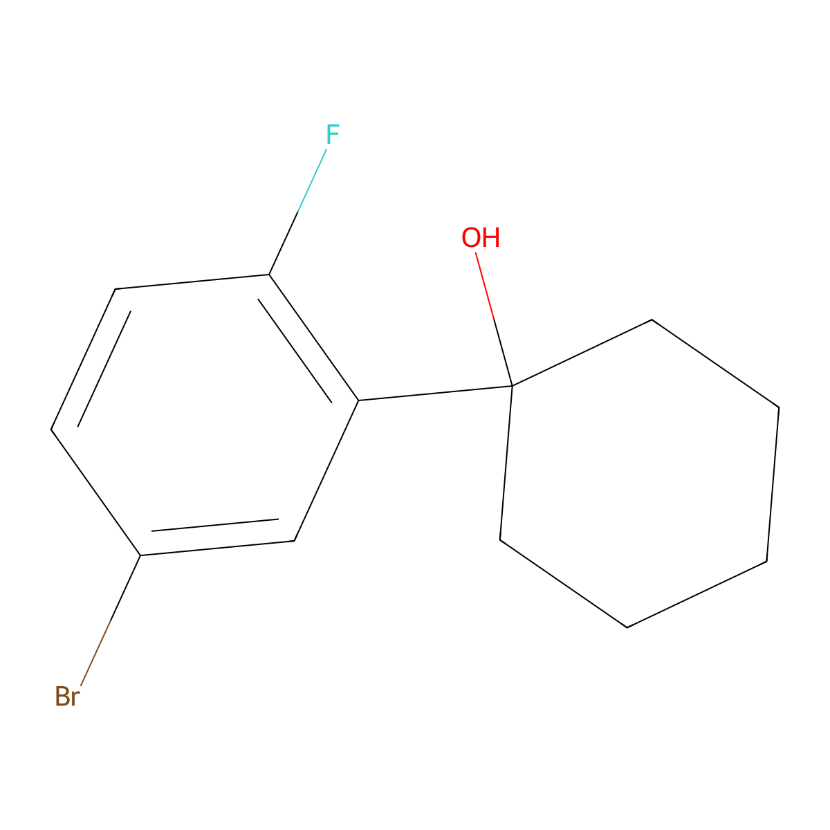 1-(5-Bromo-2-fluorophenyl)cyclohexanol molecular structure, CAS 1515696-00-0