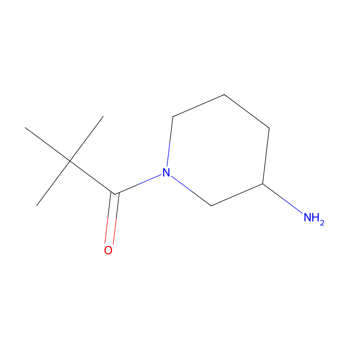 1-[(3R)-3-Aminopiperidin-1-yl]-2,2-dimethylpropan-1-one molecular structure, CAS 1515699-87-2