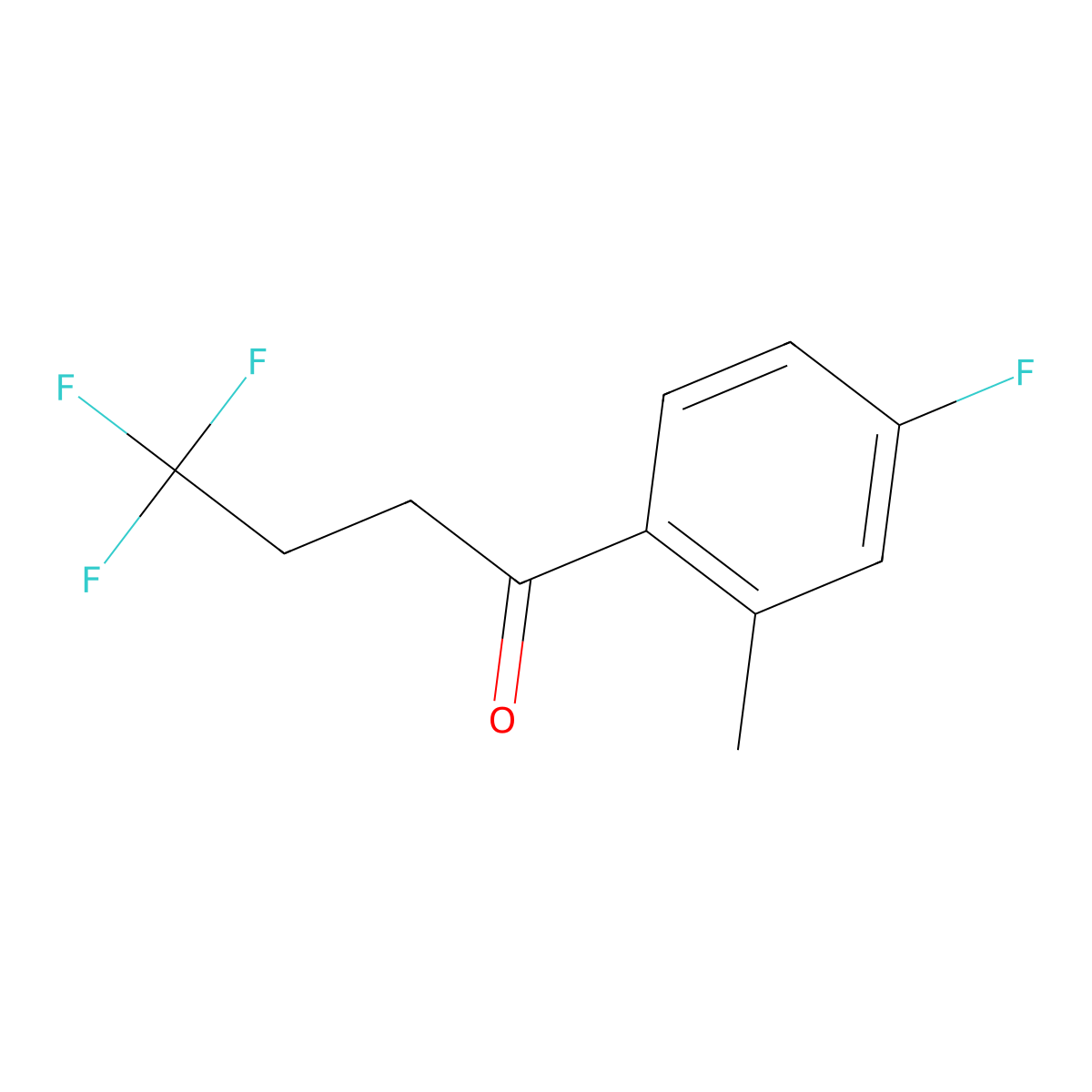 4,4,4-Trifluoro-1-(4-fluoro-2-methylphenyl)butan-1-one molecular structure, CAS 1515711-11-1