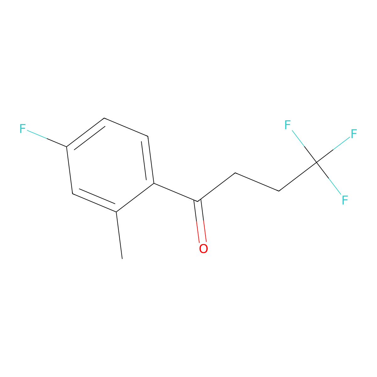 4,4,4-Trifluoro-1-(4-fluoro-2-methylphenyl)butan-1-one molecular structure, CAS 1515711-11-1