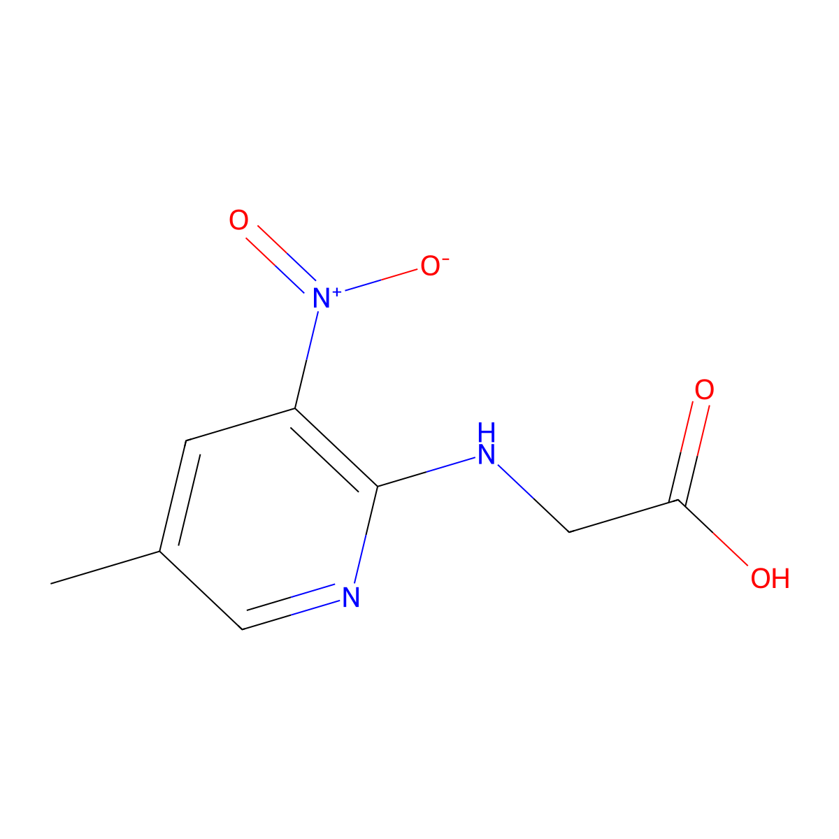 2-[(5-Methyl-3-nitropyridin-2-yl)amino]acetic acid molecular structure, CAS 1515715-16-8
