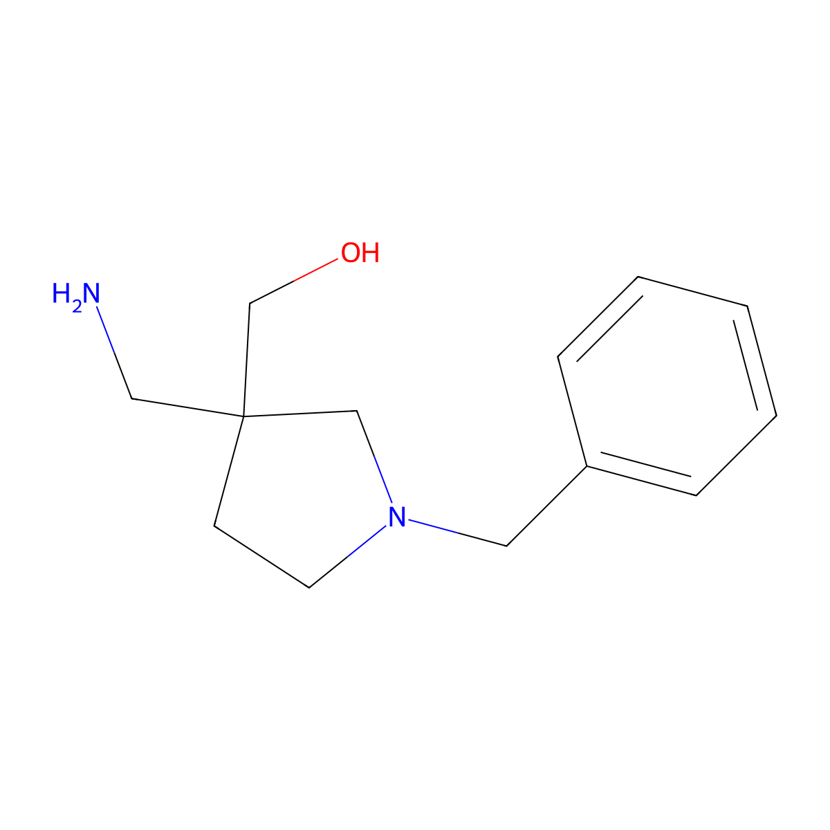 [3-(Aminomethyl)-1-benzylpyrrolidin-3-yl]methanol molecular structure, CAS 1515715-37-3