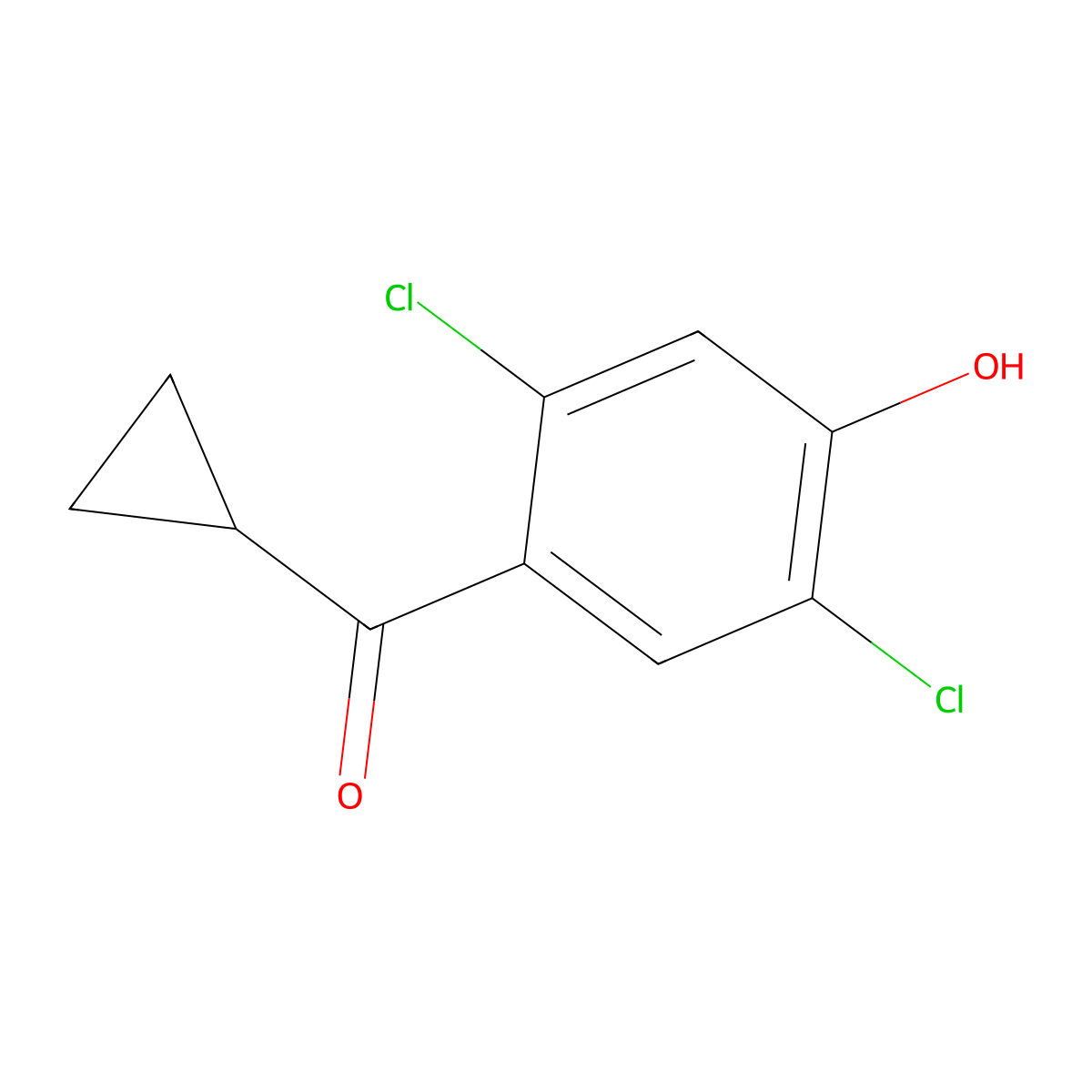 2,5-Dichloro-4-cyclopropanecarbonylphenol molecular structure, CAS 1515728-09-2