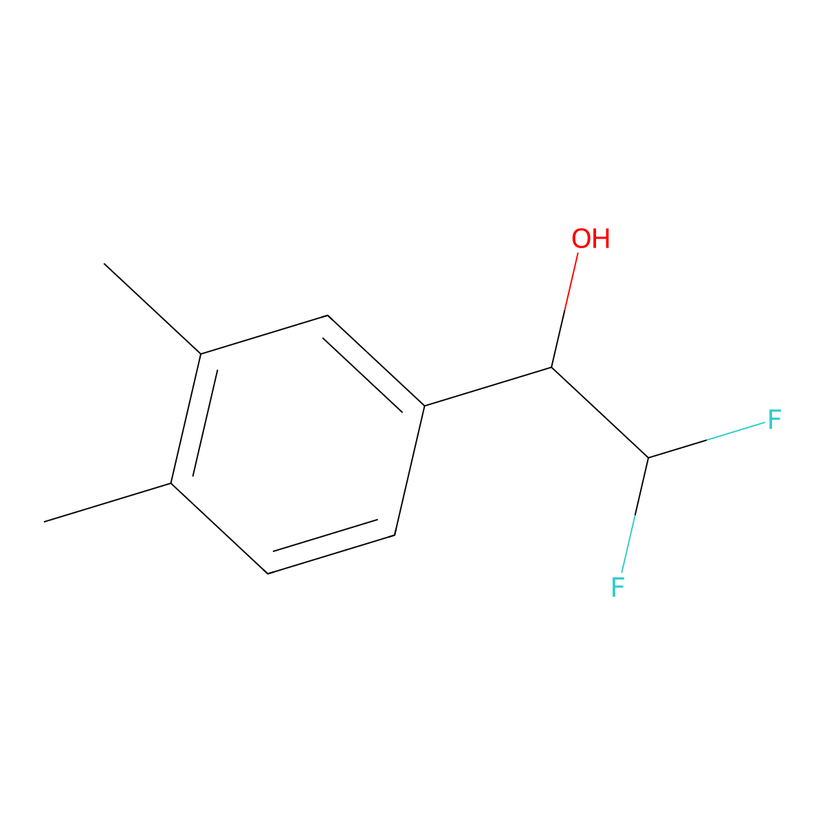 1-(3,4-Dimethylphenyl)-2,2-difluoroethan-1-ol molecular structure, CAS 1515738-44-9
