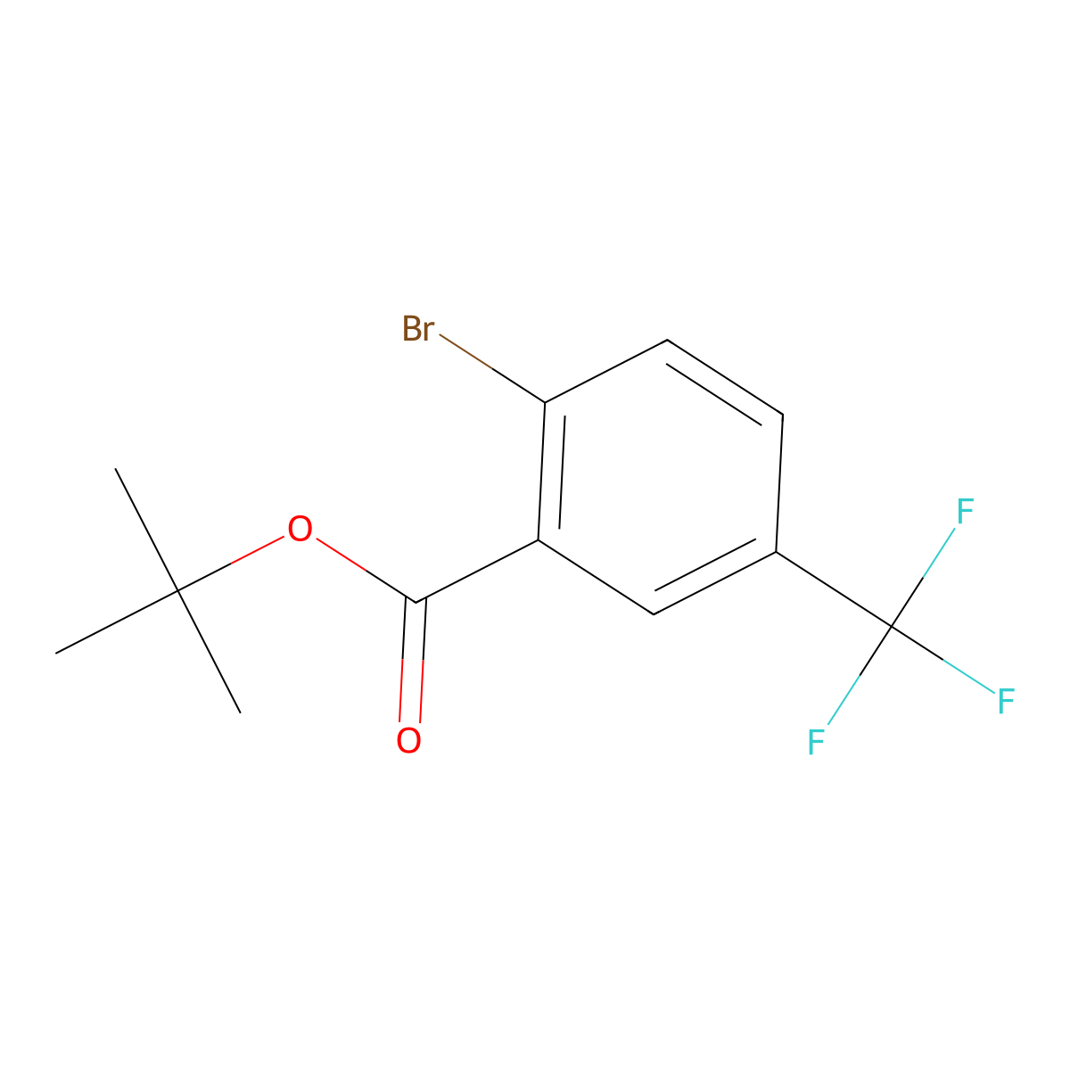 Tert-butyl 2-bromo-5-(trifluoromethyl)benzoate molecular structure, CAS 1515745-22-8