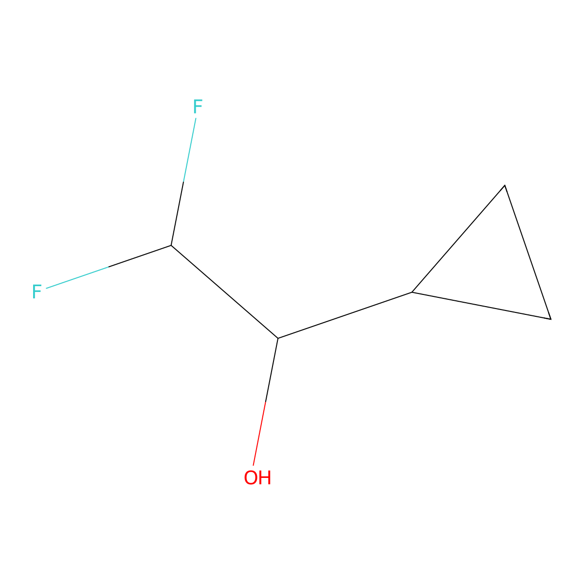 1-Cyclopropyl-2,2-difluoroethan-1-ol molecular structure, CAS 1515747-83-7