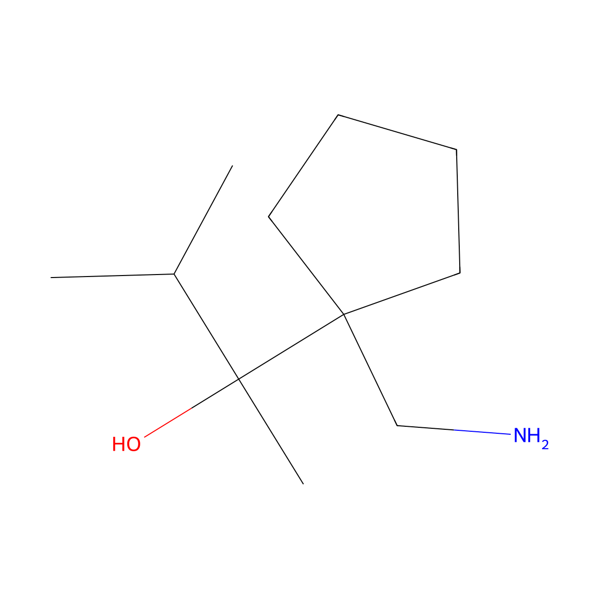 2-[1-(Aminomethyl)cyclopentyl]-3-methylbutan-2-ol molecular structure, CAS 1515762-96-5