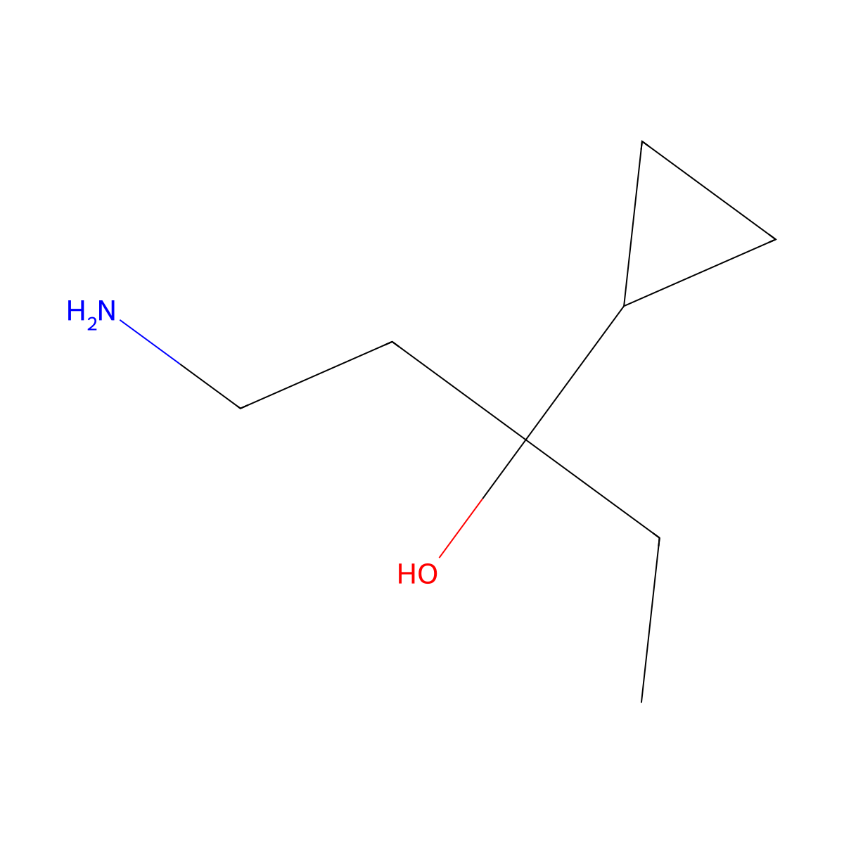 1-Amino-3-cyclopropylpentan-3-ol molecular structure, CAS 1515764-99-4