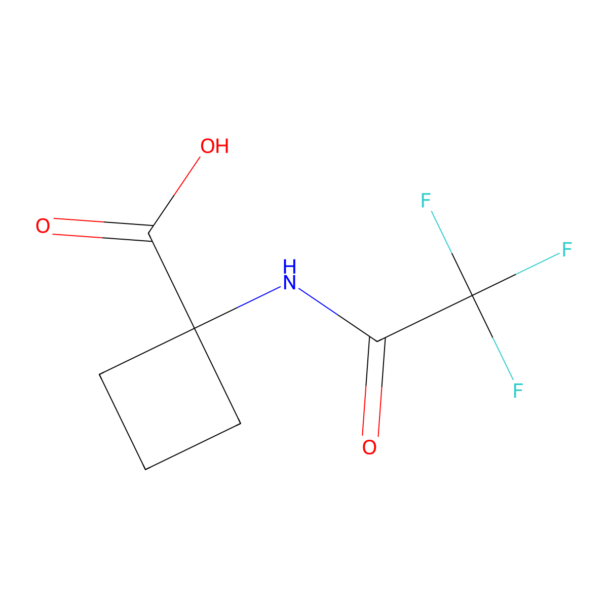 1-(Trifluoroacetamido)cyclobutane-1-carboxylic acid molecular structure, CAS 1515766-88-7