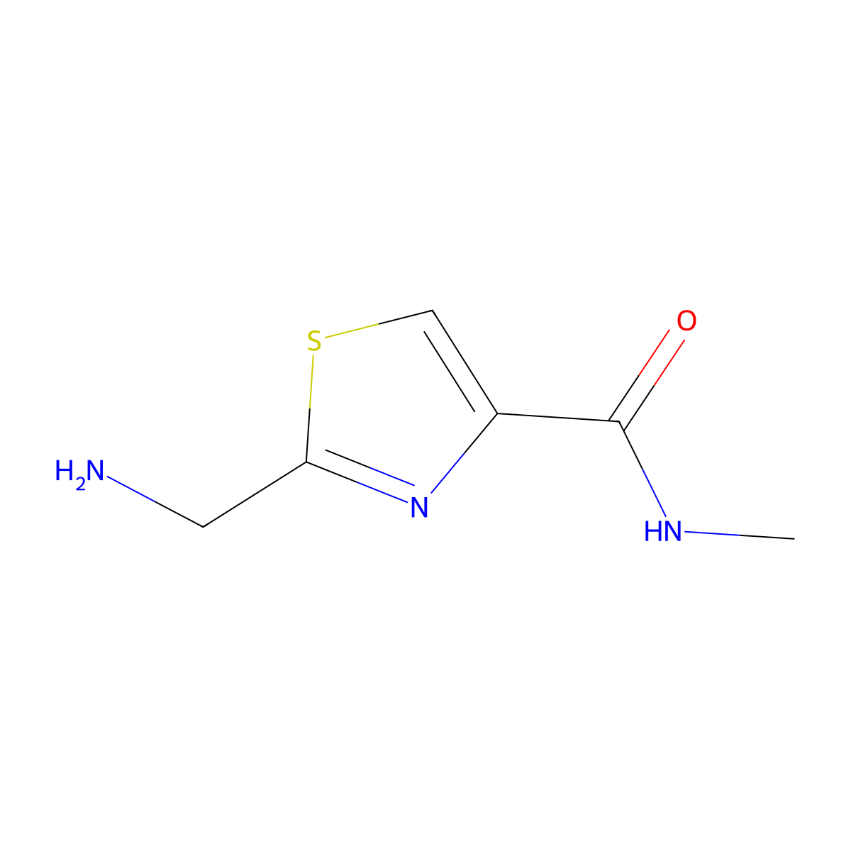 2-(aminomethyl)-N-methyl-1,3-thiazole-4-carboxamide molecular structure, CAS 1515783-26-2