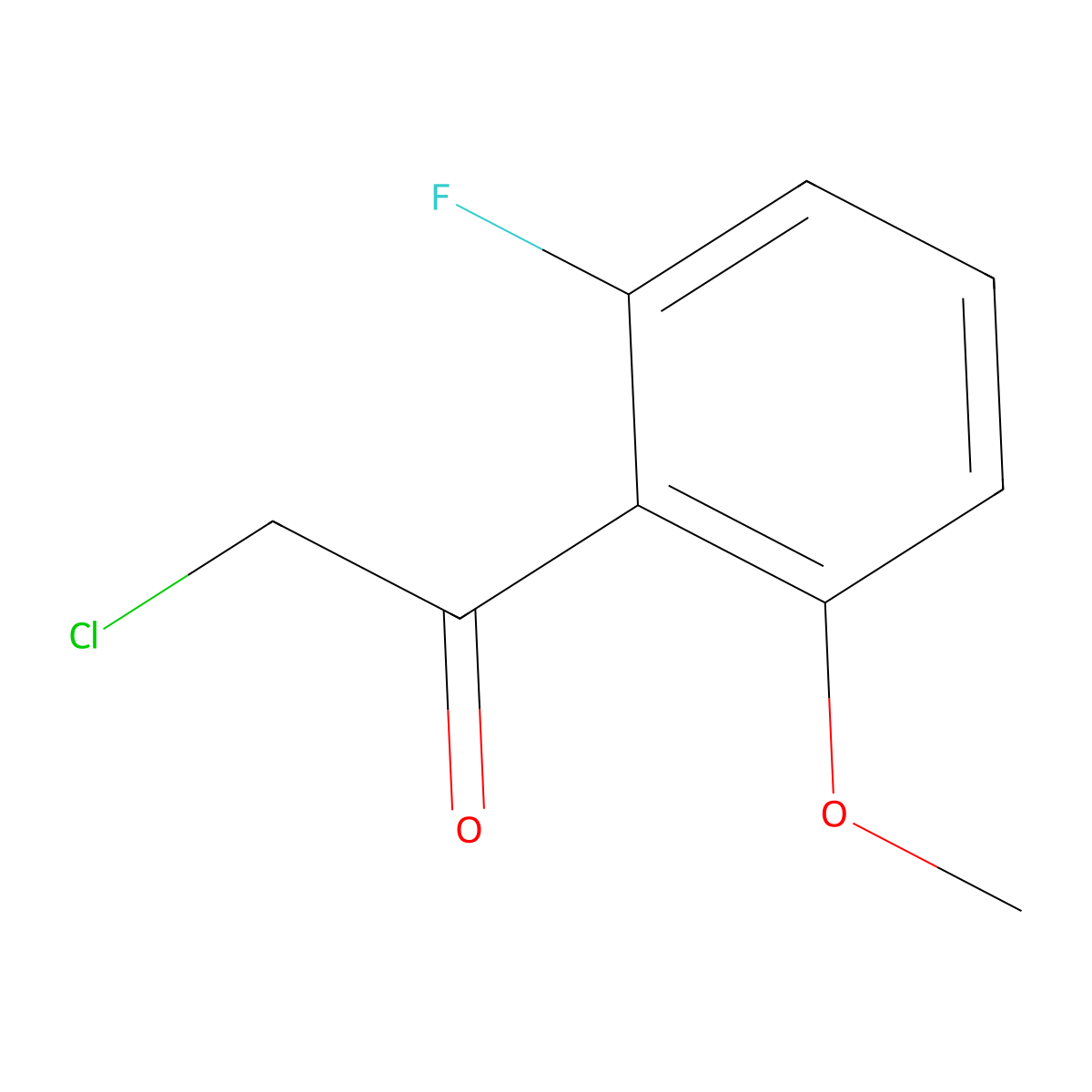 2-Chloro-1-(2-fluoro-6-methoxyphenyl)ethan-1-one molecular structure, CAS 1515787-68-4
