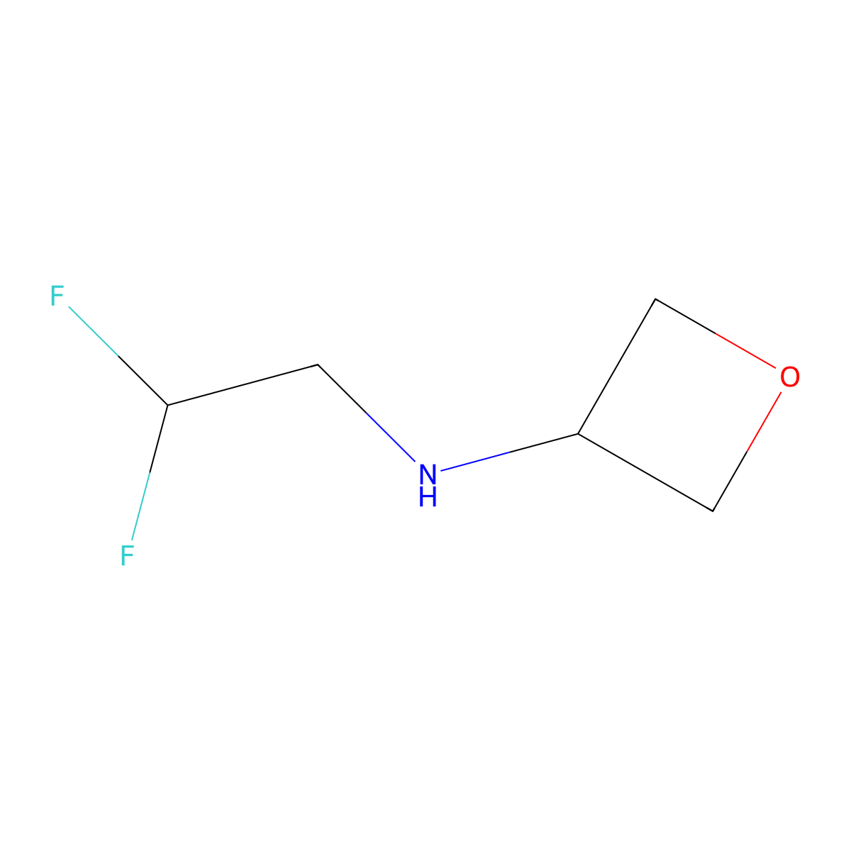 N-(2,2-difluoroethyl)oxetan-3-amine molecular structure, CAS 1515789-34-0