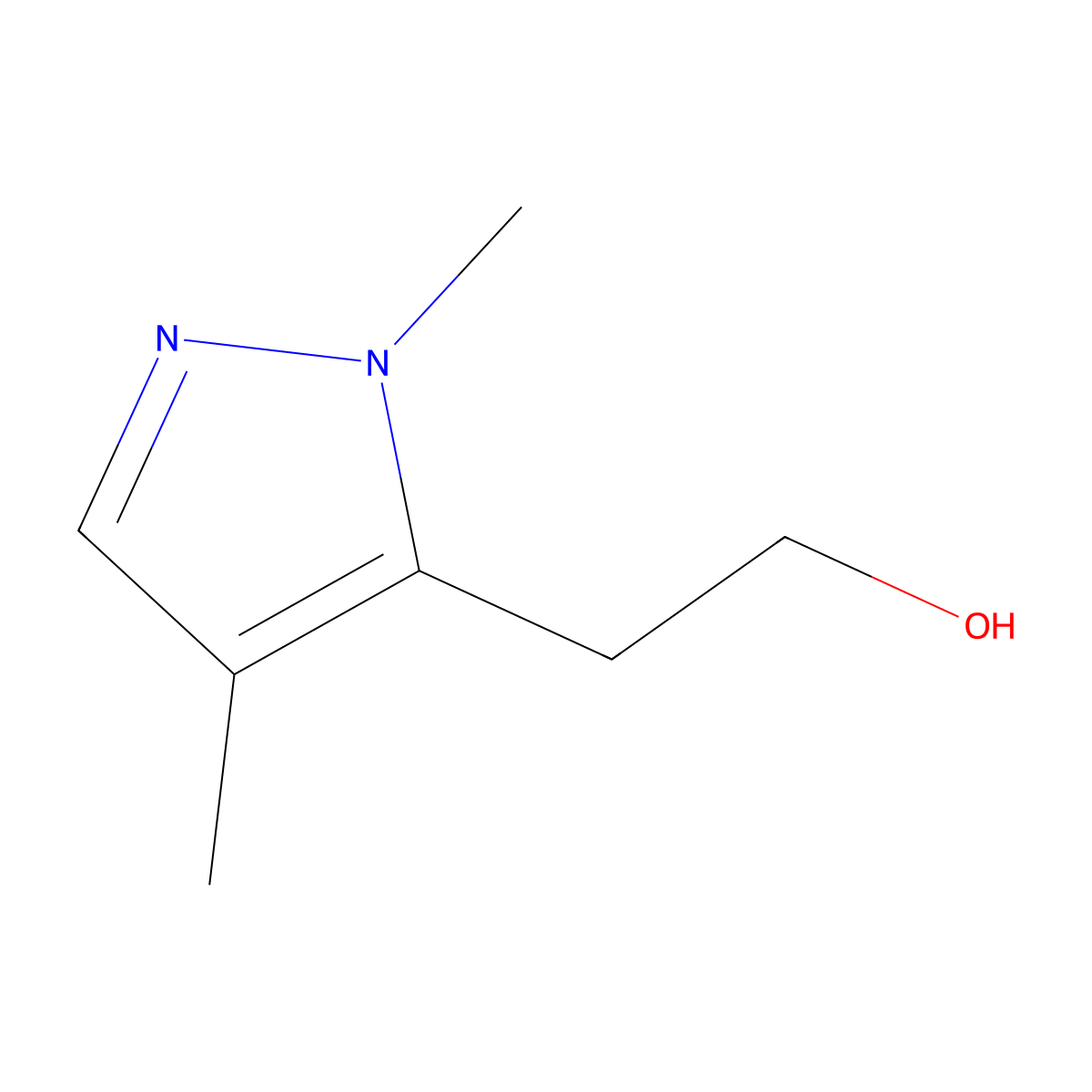 2-(1,4-Dimethyl-1H-pyrazol-5-yl)ethan-1-ol molecular structure, CAS 1515796-31-2
