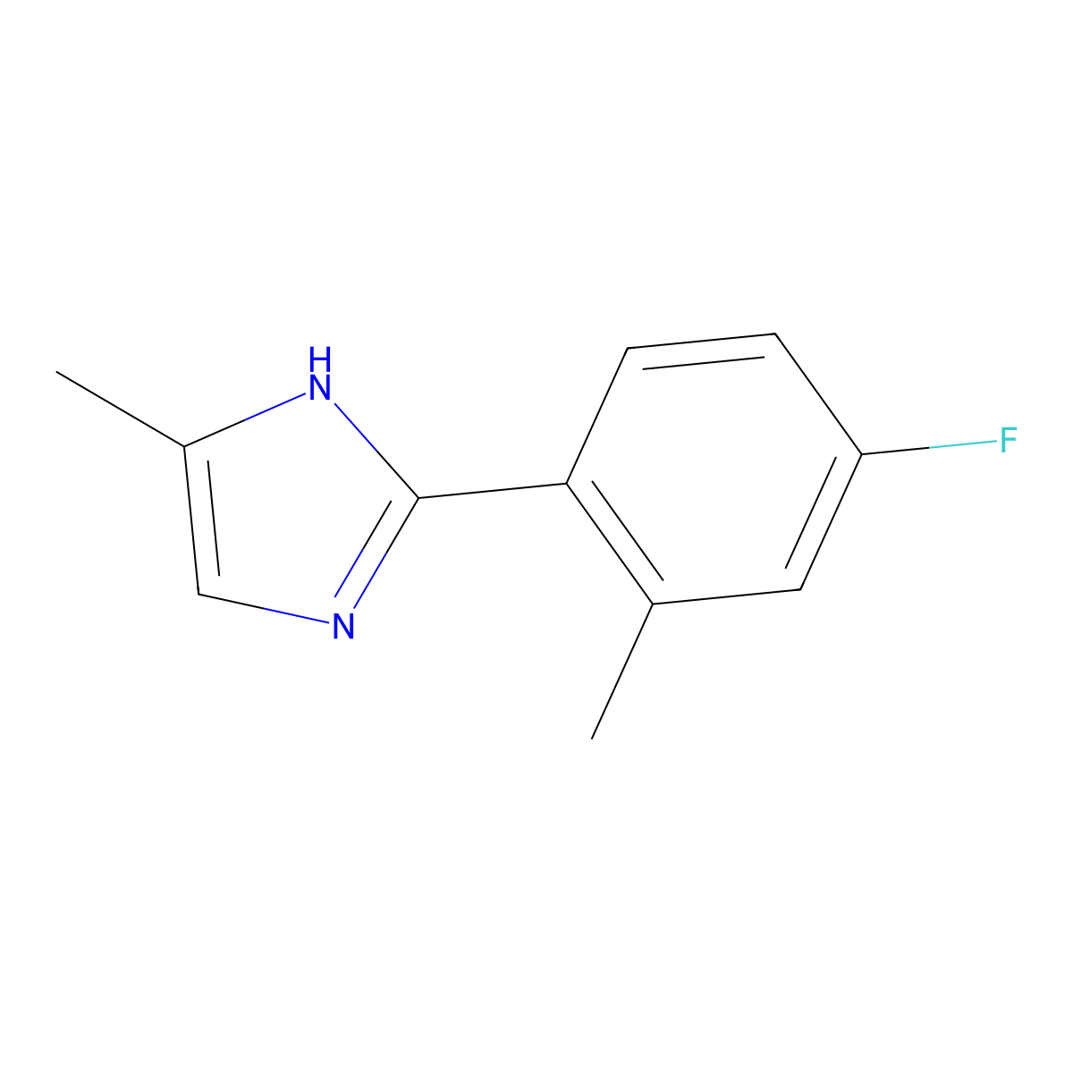 2-(4-Fluoro-2-methylphenyl)-5-methyl-1H-imidazole molecular structure, CAS 1515813-21-4
