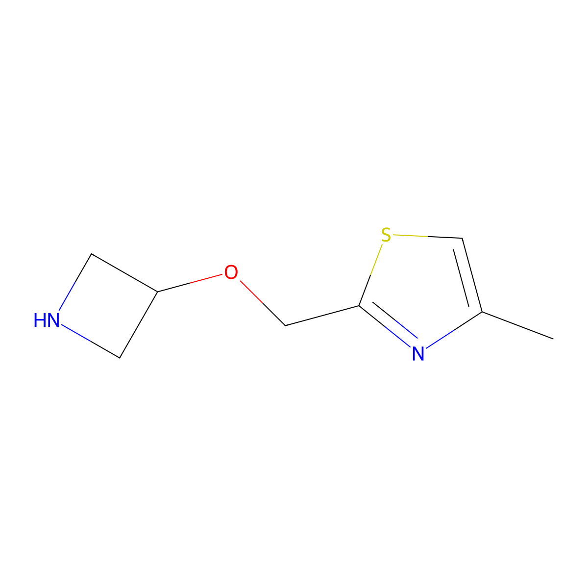 2-[(Azetidin-3-yloxy)methyl]-4-methyl-1,3-thiazole molecular structure, CAS 1515824-91-5