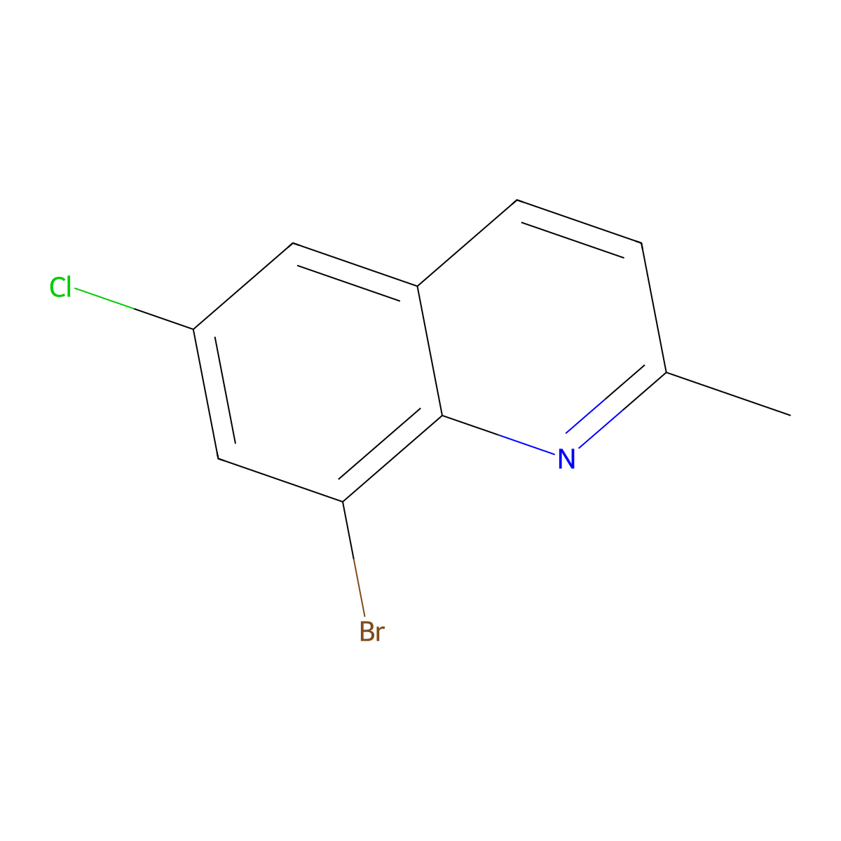8-Bromo-6-chloro-2-methylquinoline molecular structure, CAS 1515827-89-0