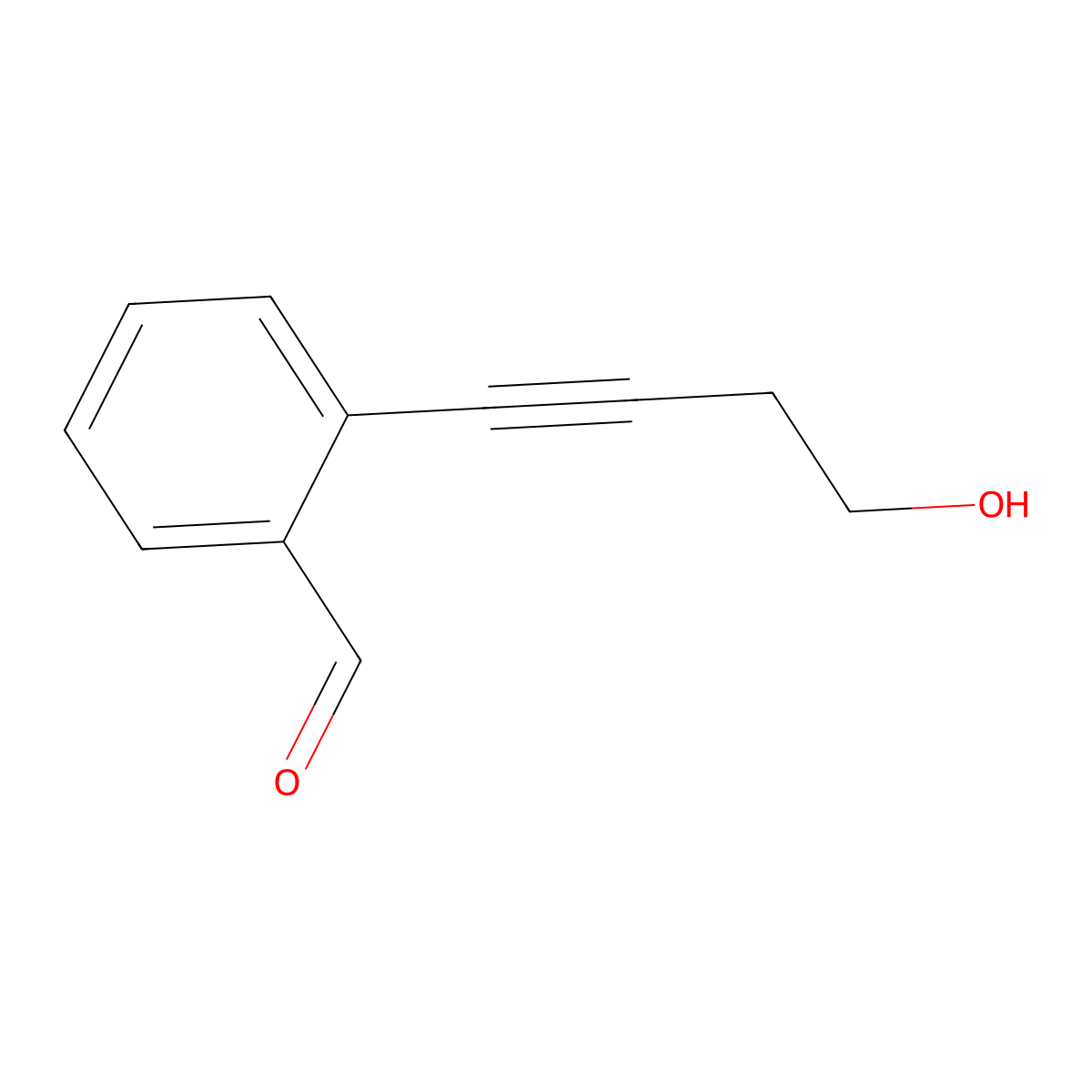 2-(4-Hydroxybut-1-ynyl)benzaldehyde molecular structure, CAS 151583-73-2