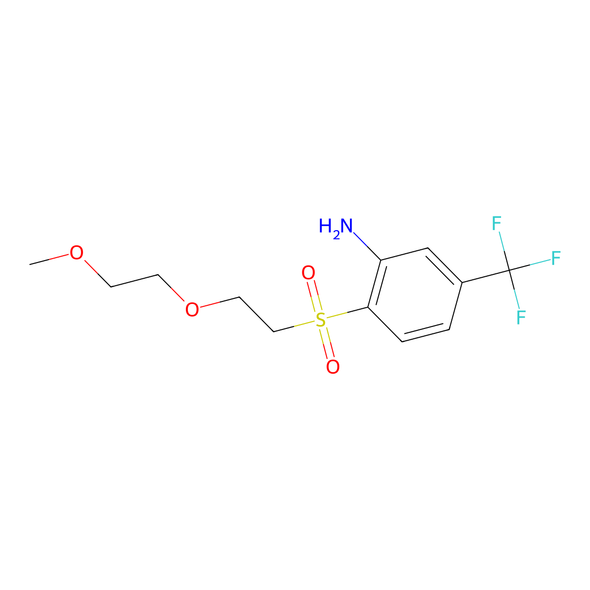 2-[2-(2-Methoxyethoxy)ethanesulfonyl]-5-(trifluoromethyl)aniline molecular structure, CAS 1515830-36-0