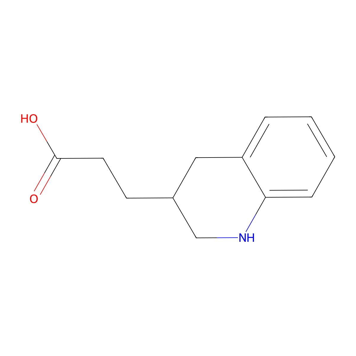 3-(1,2,3,4-Tetrahydroquinolin-3-YL)propanoic acid molecular structure, CAS 1515837-49-6