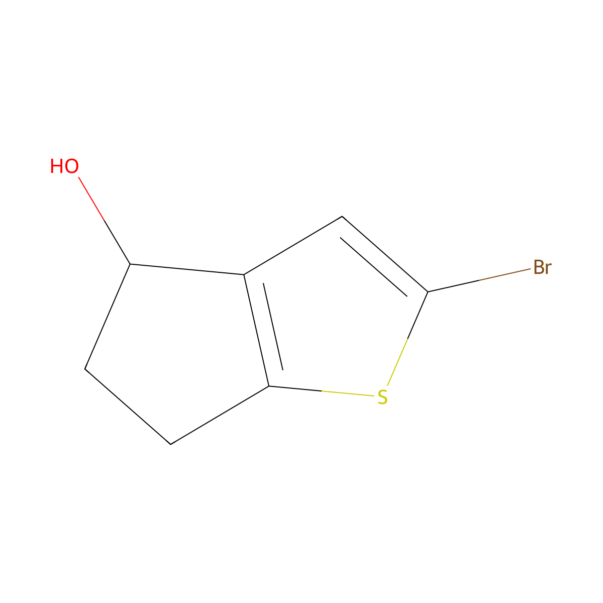 2-bromo-4H,5H,6H-cyclopenta[b]thiophen-4-ol molecular structure, CAS 1515839-26-5