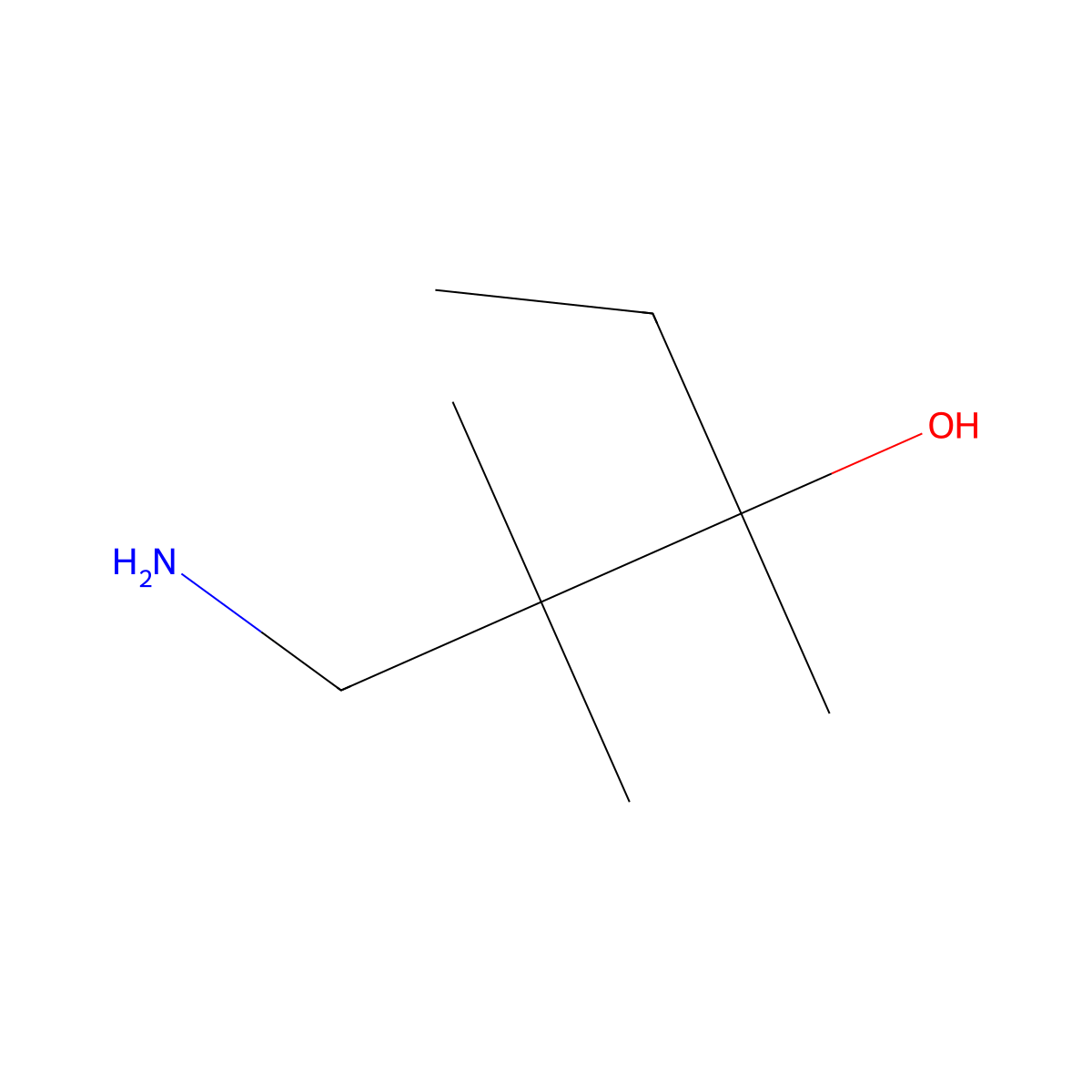 1-Amino-2,2,3-trimethylpentan-3-OL molecular structure, CAS 1515839-75-4