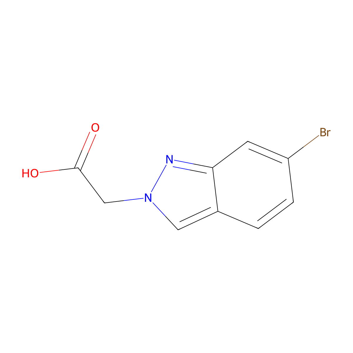 2-(6-Bromo-2H-indazol-2-YL)acetic acid molecular structure, CAS 1515844-23-1