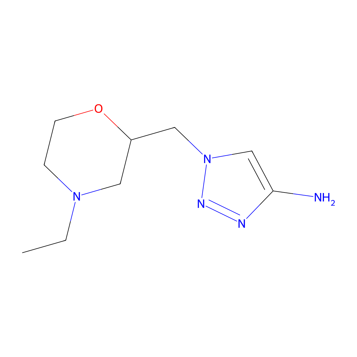 1-((4-Ethylmorpholin-2-yl)methyl)-1h-1,2,3-triazol-4-amine molecular structure, CAS 1515846-46-4