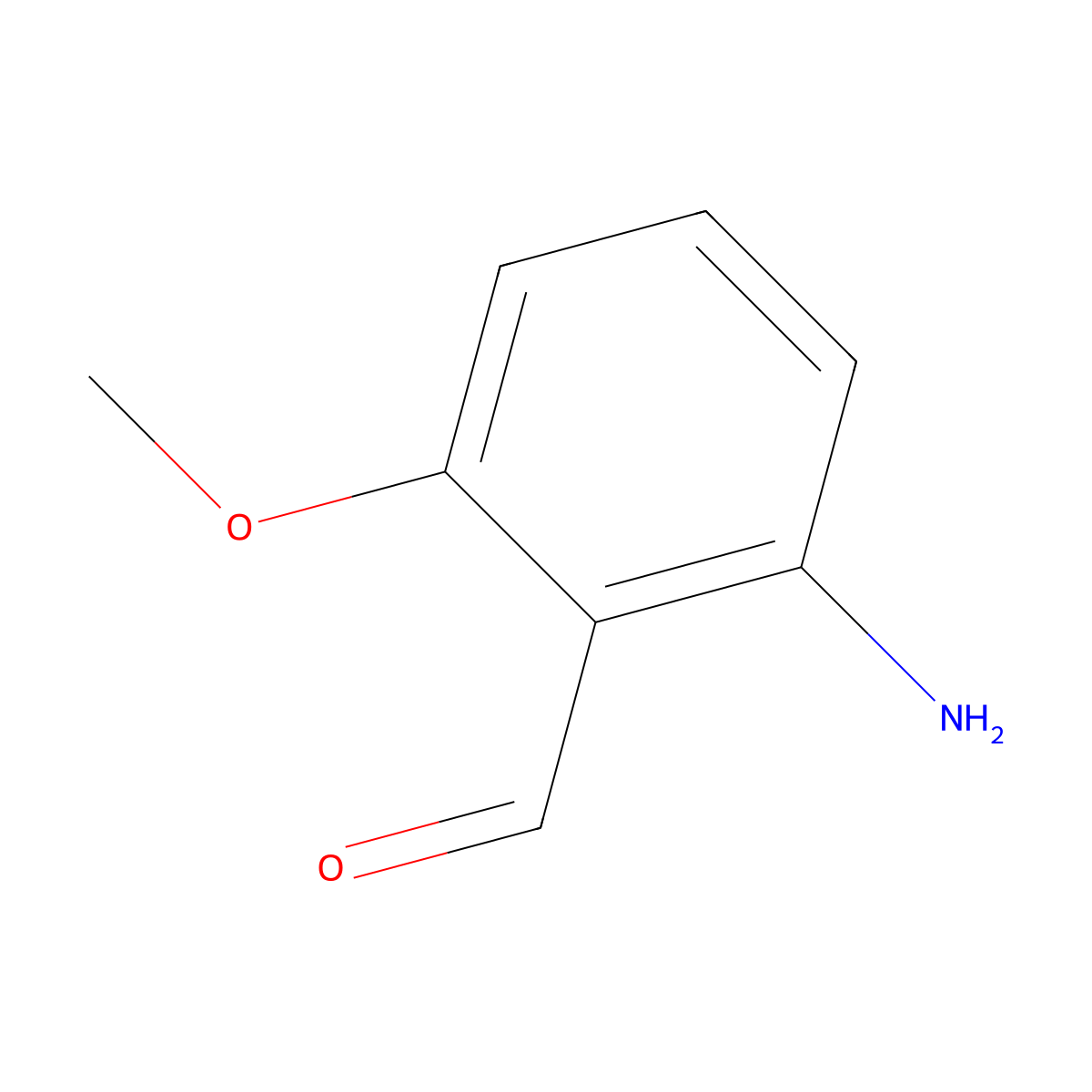 2-Amino-6-methoxybenzaldehyde molecular structure, CAS 151585-95-4