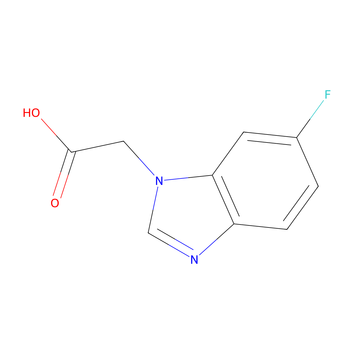 2-(6-Fluoro-1H-benzo[d]imidazol-1-yl)acetic acid molecular structure, CAS 1515850-56-2