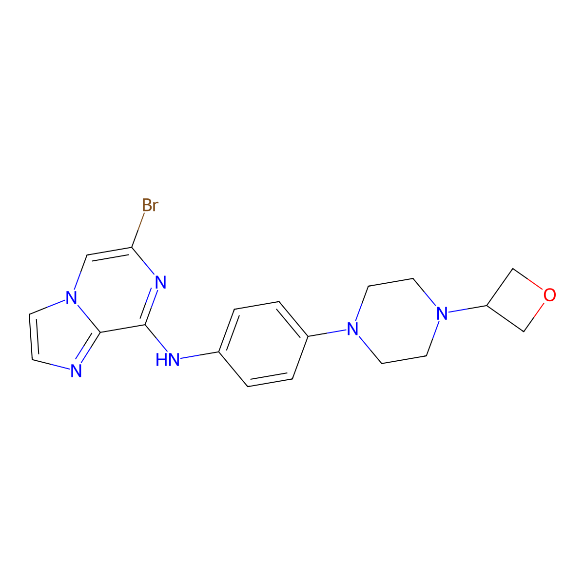 6-bromo-N-(4-(4-(oxetan-3-yl)piperazin-1-yl)phenyl)imidazo[1,2-a]pyrazin-8-amine molecular structure, CAS 1515866-64-4