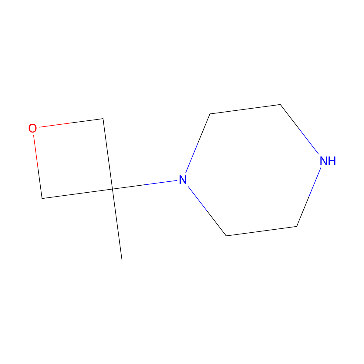 1-(3-Methyloxetan-3-yl)piperazine molecular structure, CAS 1515866-65-5