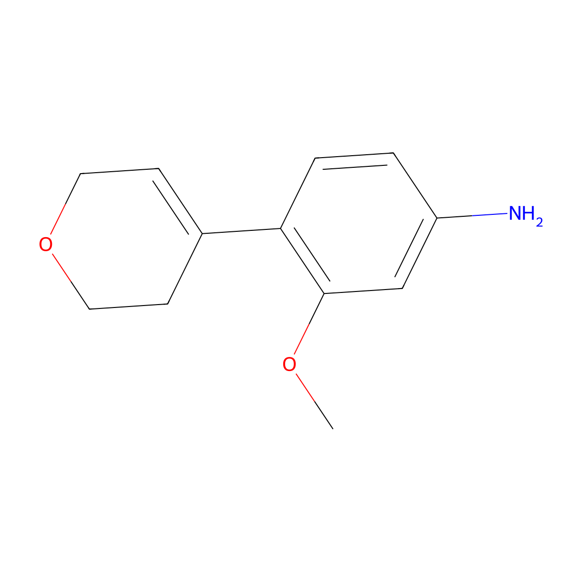 4-(3,6-dihydro-2H-pyran-4-yl)-3-methoxyaniline molecular structure, CAS 1515866-70-2