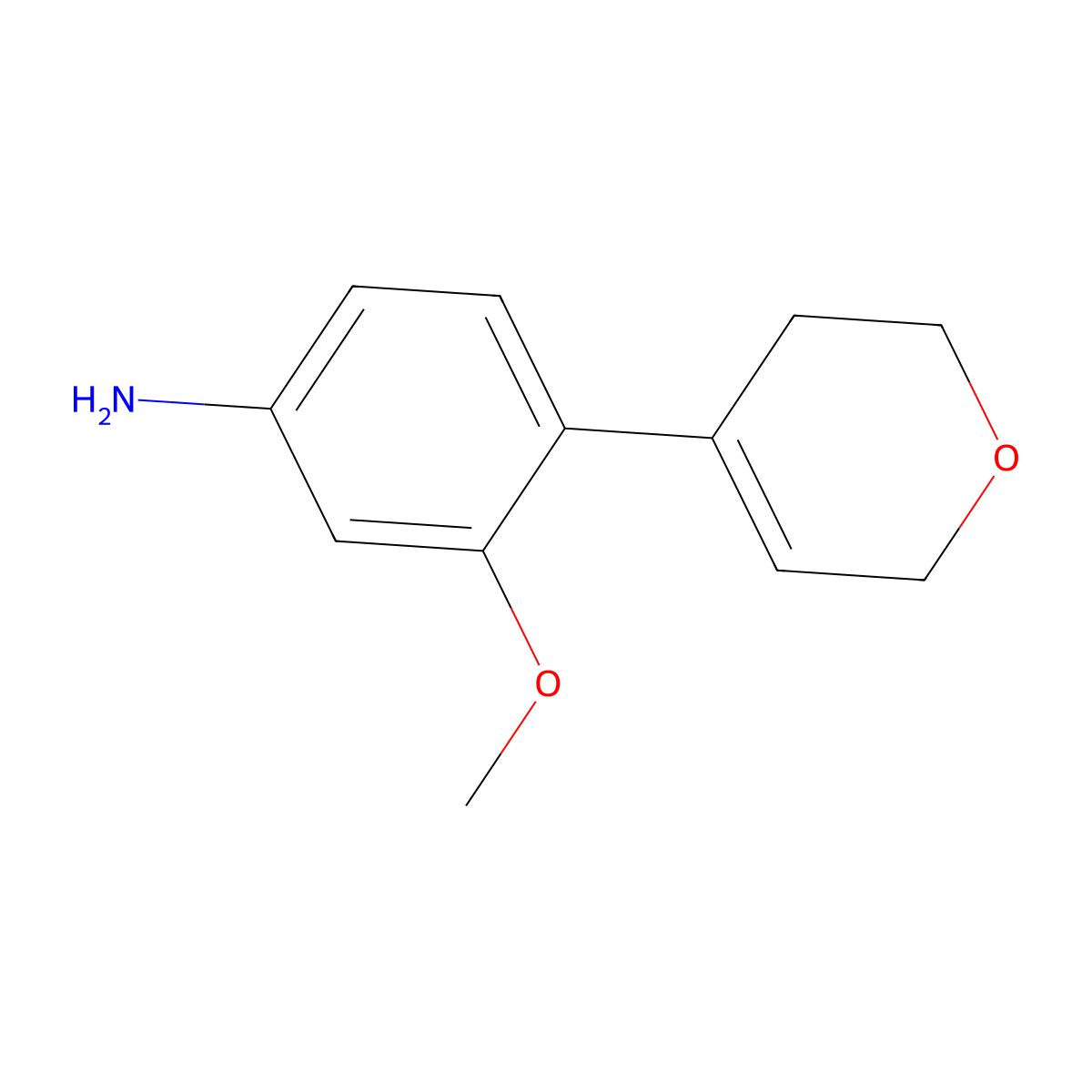 4-(3,6-dihydro-2H-pyran-4-yl)-3-methoxyaniline molecular structure, CAS 1515866-70-2