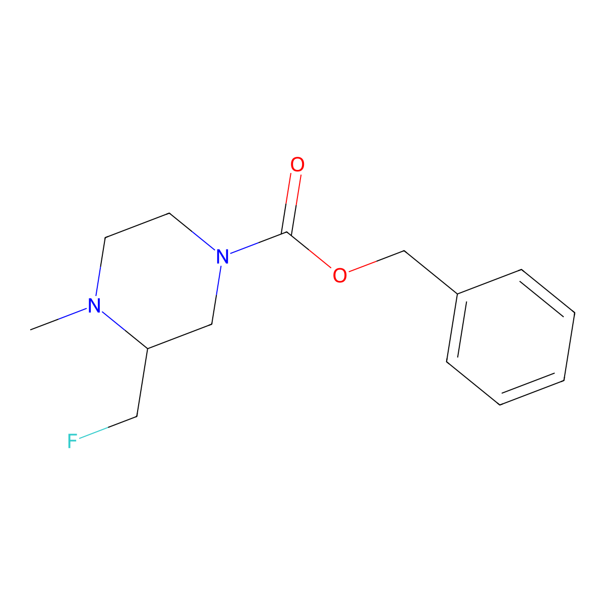 Benzyl 3-(fluoromethyl)-4-methylpiperazine-1-carboxylate molecular structure, CAS 1515867-10-3