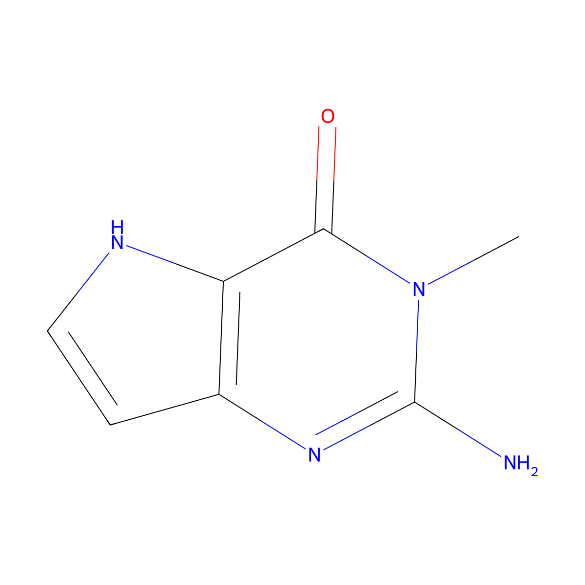 2-Amino-3-methyl-3H-pyrrolo[3,2-d]pyrimidin-4(5H)-one molecular structure, CAS 151587-61-0