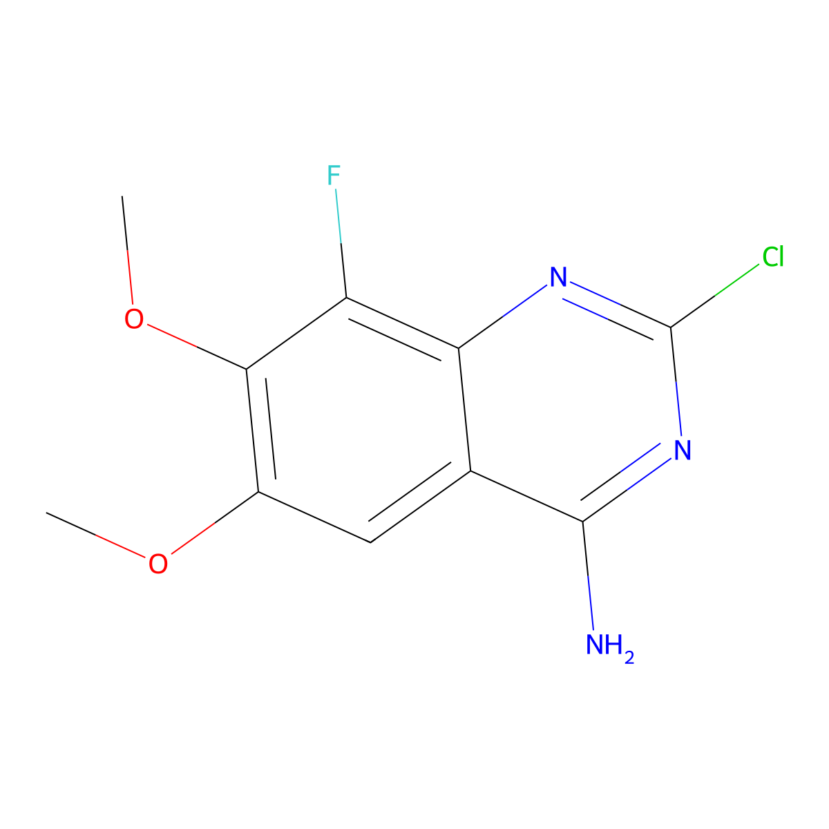 2-Chloro-8-fluoro-6,7-dimethoxyquinazolin-4-amine molecular structure, CAS 1515883-78-9