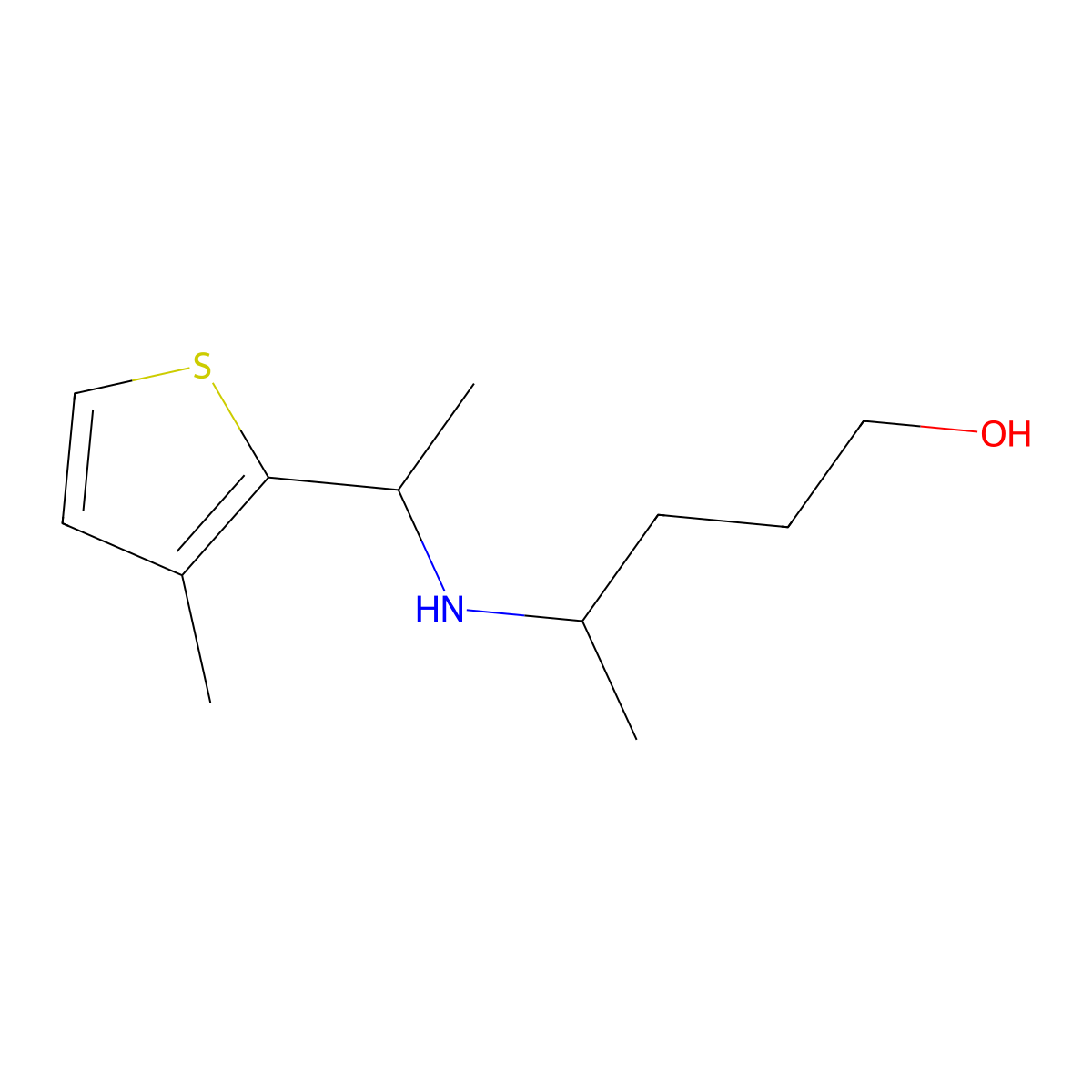 4-{[1-(3-Methylthiophen-2-yl)ethyl]amino}pentan-1-ol molecular structure, CAS 1515886-66-4