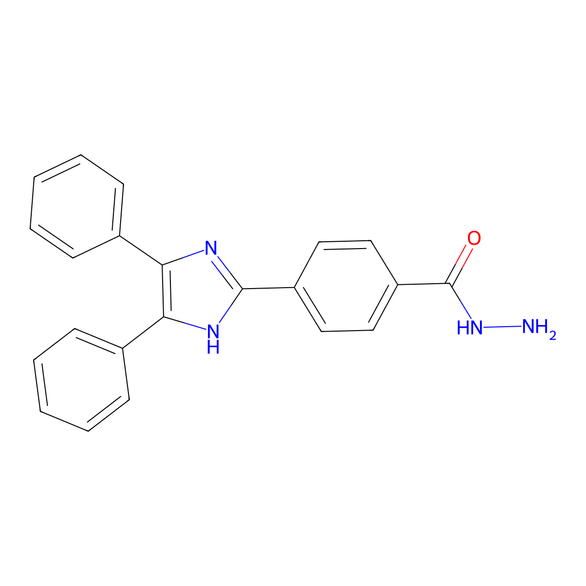 2-(4-Hydrazinocarbonylphenyl)-4,5-diphenylimidazole molecular structure, CAS 151589-38-7