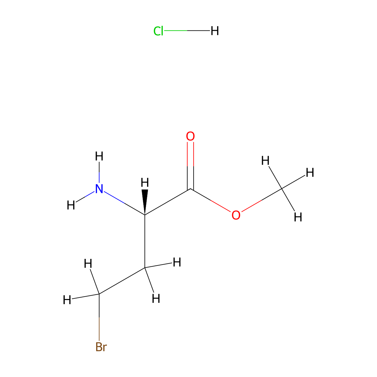 Methyl (S)-2-amino-4-bromobutanoate hydrochloride molecular structure, CAS 15159-66-7