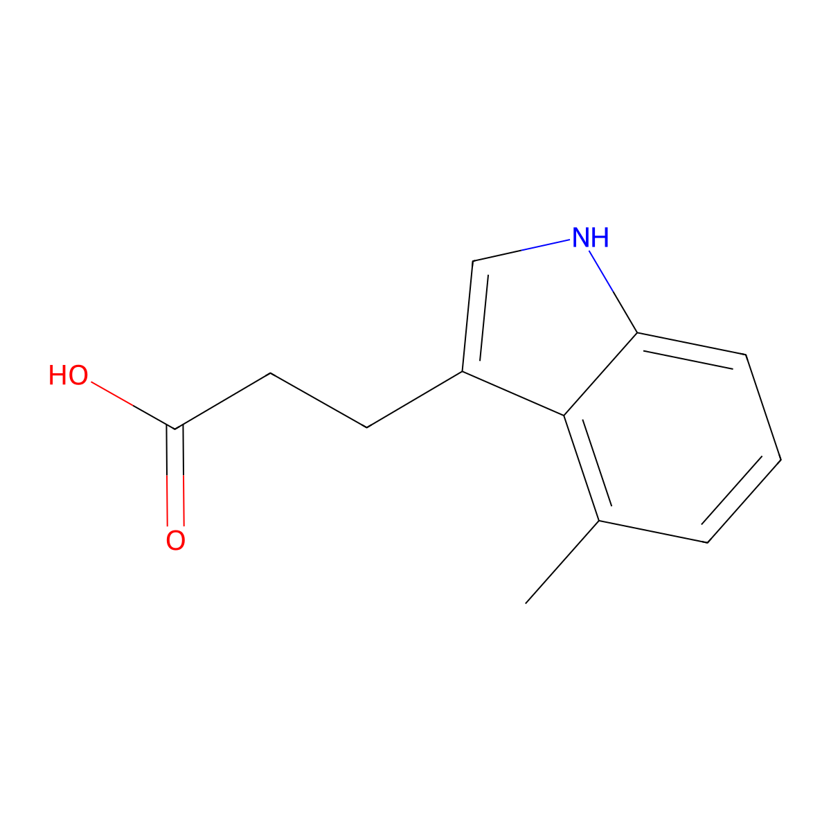 3-(4-methyl-1H-indol-3-yl)propanoic acid molecular structure, CAS 151590-25-9