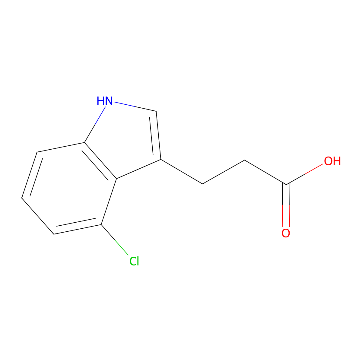3-(4-chloro-1H-indol-3-yl)propanoic acid molecular structure, CAS 151590-27-1