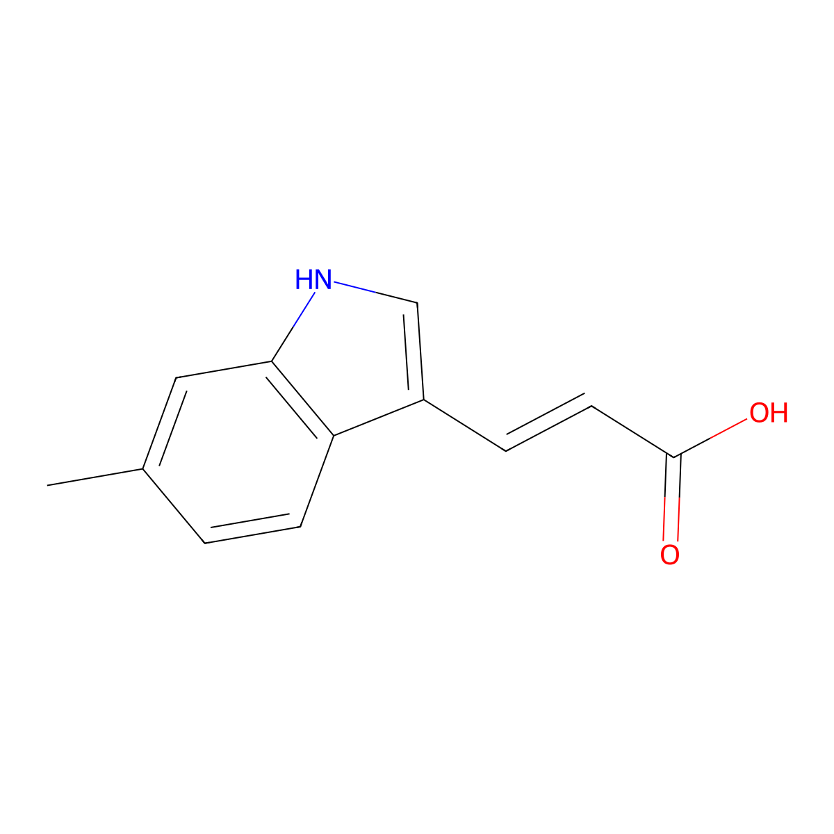 (E)-3-(6-Methyl-1H-indol-3-YL)acrylic acid molecular structure, CAS 151590-36-2