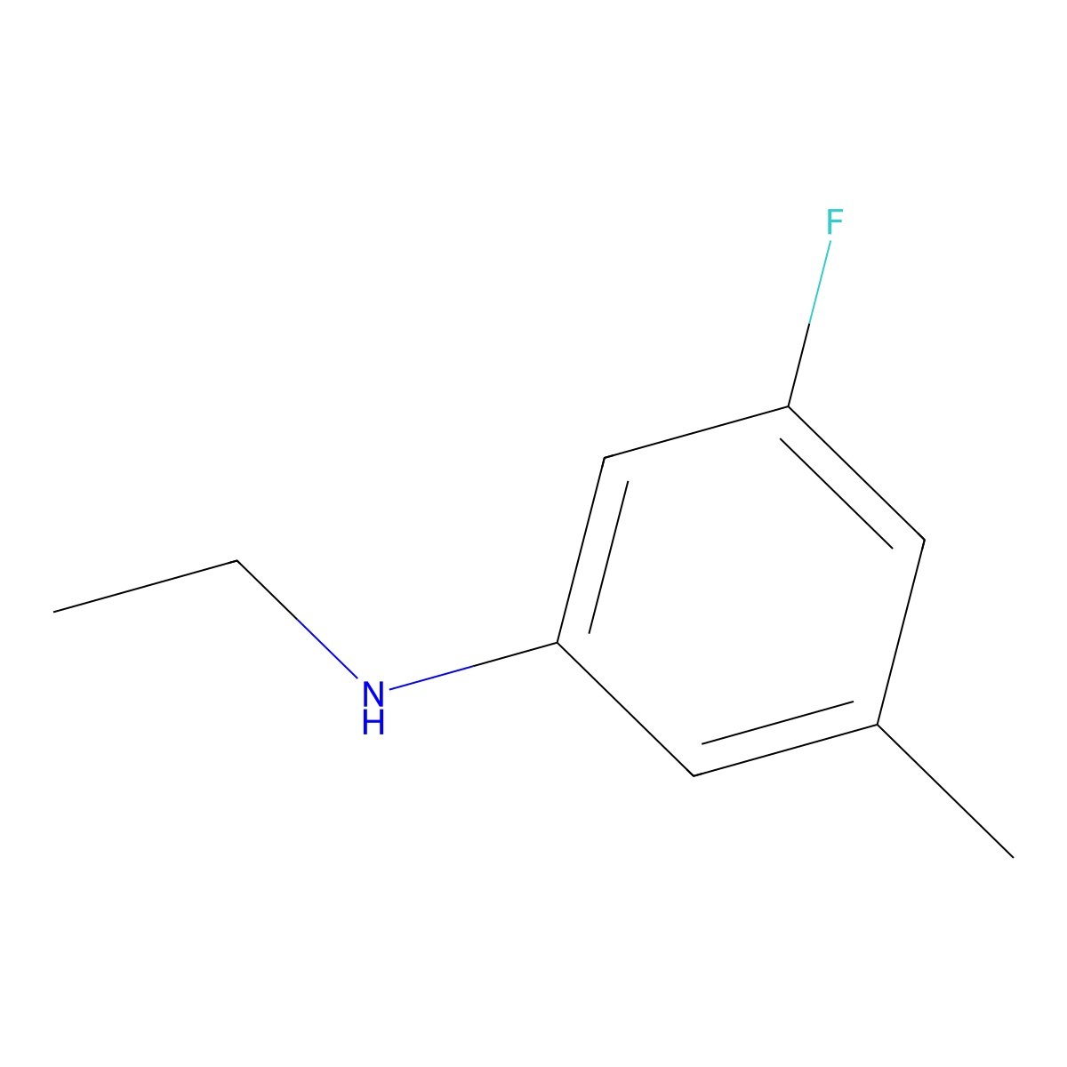 N-ethyl-3-fluoro-5-methylaniline molecular structure, CAS 1515900-29-4