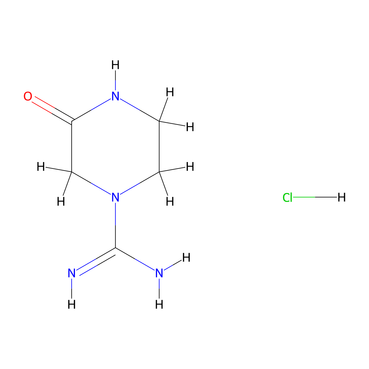 3-Oxopiperazine-1-carboximidamide hydrochloride molecular structure, CAS 1515923-03-1