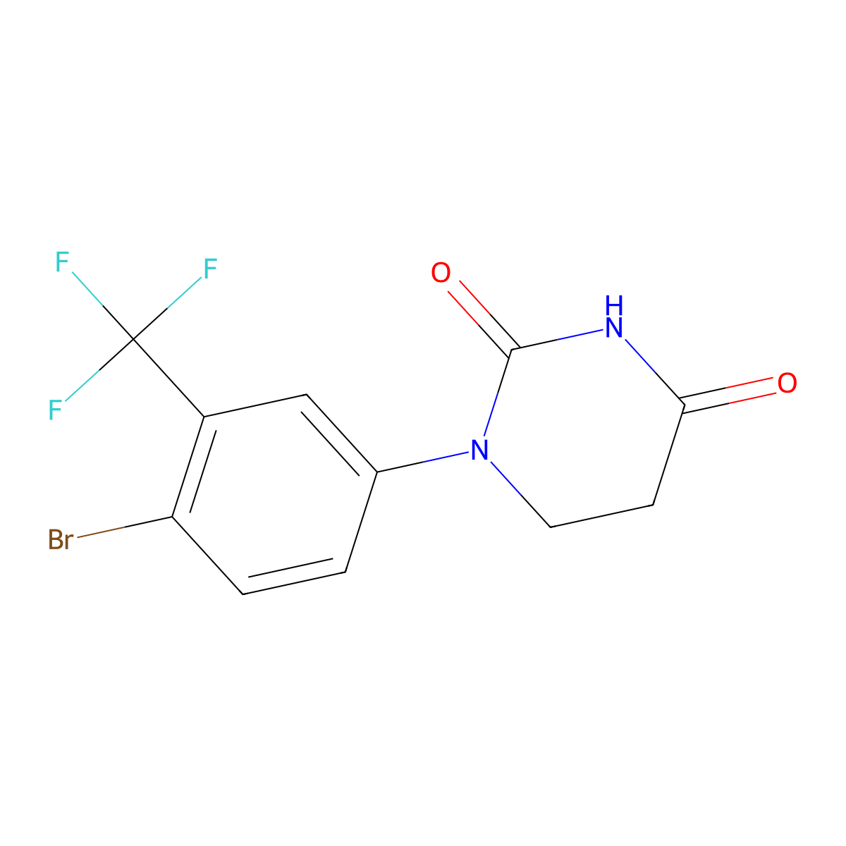 1-(4-Bromo-3-(trifluoromethyl)phenyl)dihydropyrimidine-2,4(1H,3H)-dione molecular structure, CAS 1515923-29-1